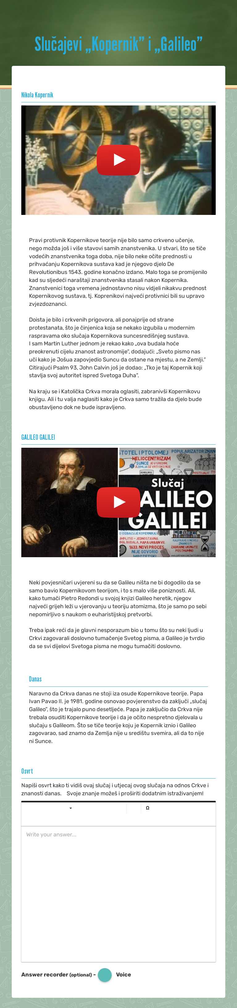 Slučajevi „Kopernik” i „Galileo” worksheet preview image