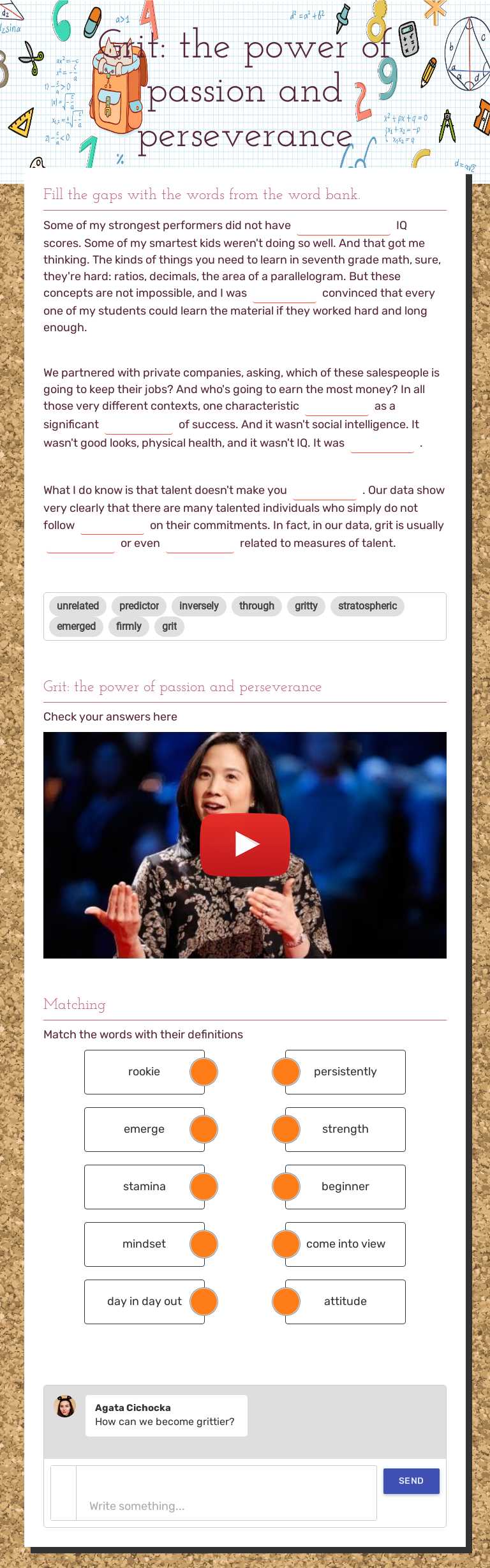 Grit: the power of passion and perseverance worksheet preview image