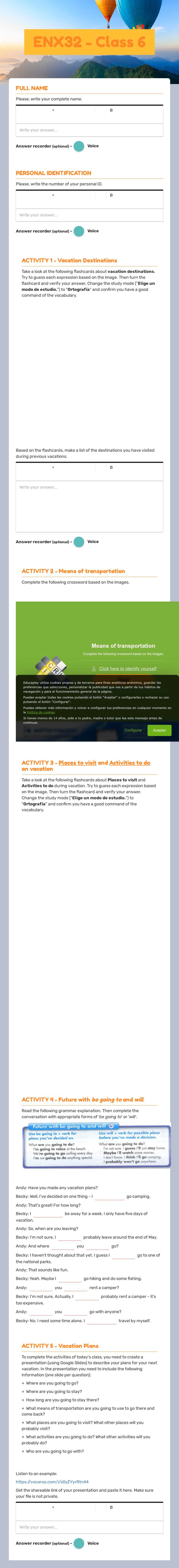 ENX32 - Class 6 worksheet preview image