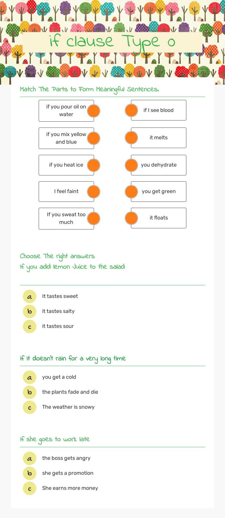 if clause Type 0 worksheet preview image