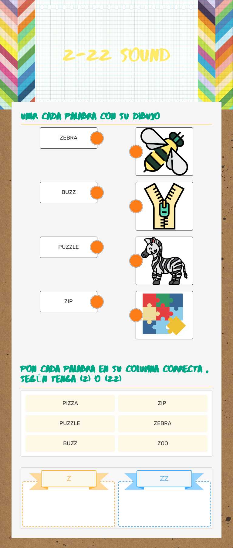 z-zz sound worksheet preview image
