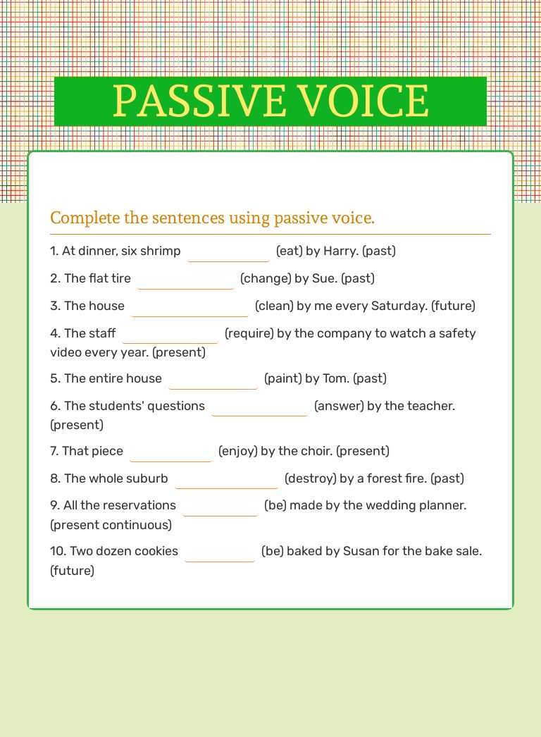 PASSIVE VOICE Other worksheet preview