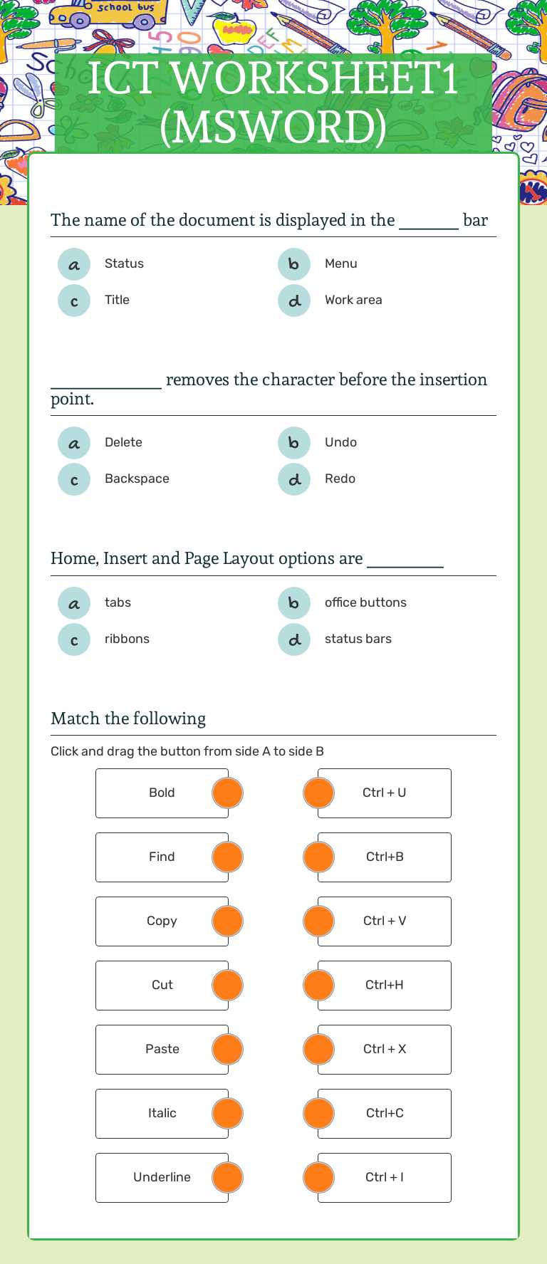 ICT   WORKSHEET1   
 (MSWORD) worksheet preview image