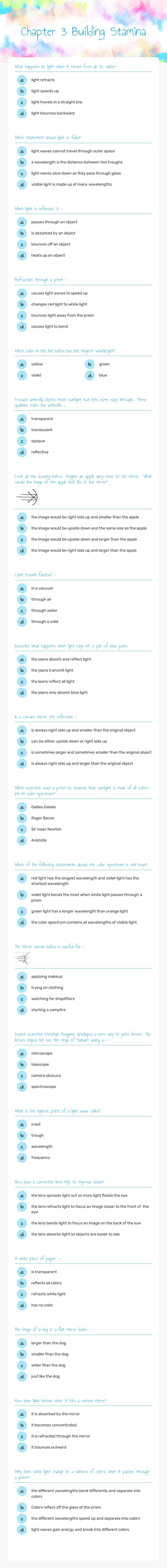 Chapter 3
 Building Stamina worksheet preview image