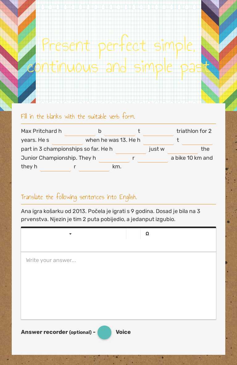 Present perfect simple, continuous and simple past by Nikolina Barbalić ...
