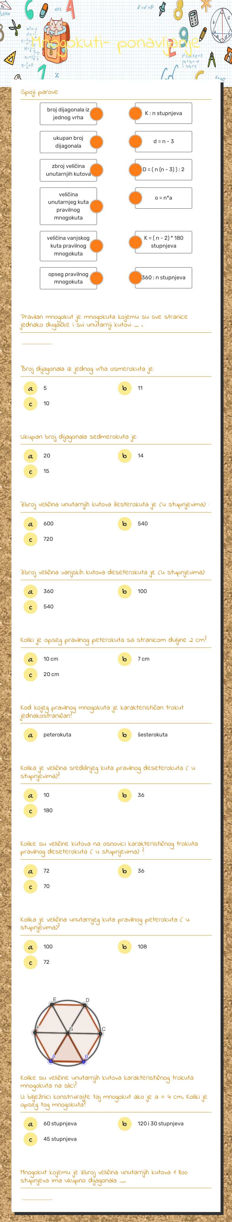 Mnogokuti- ponavljanje worksheet preview image