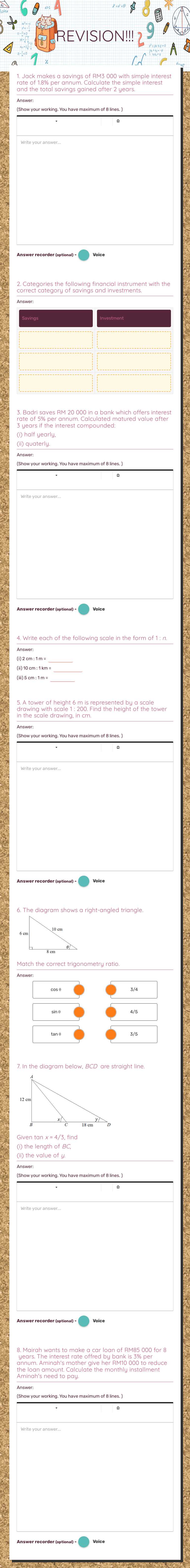 REVISION!!! worksheet preview image