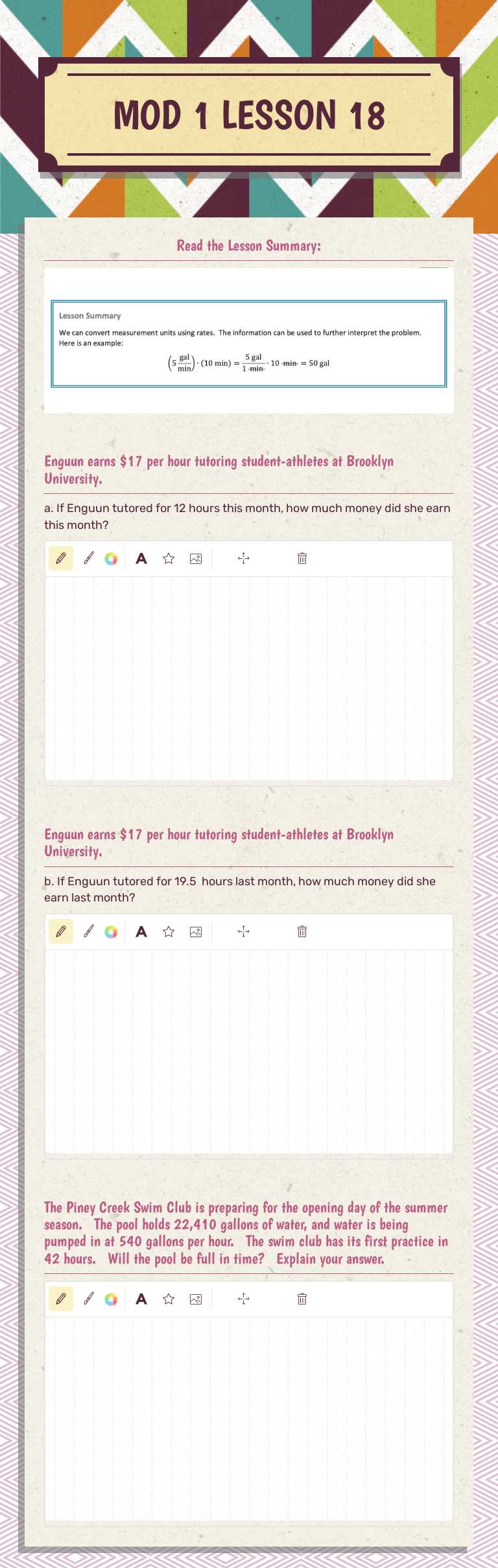 MOD 1 LESSON 18 worksheet preview image