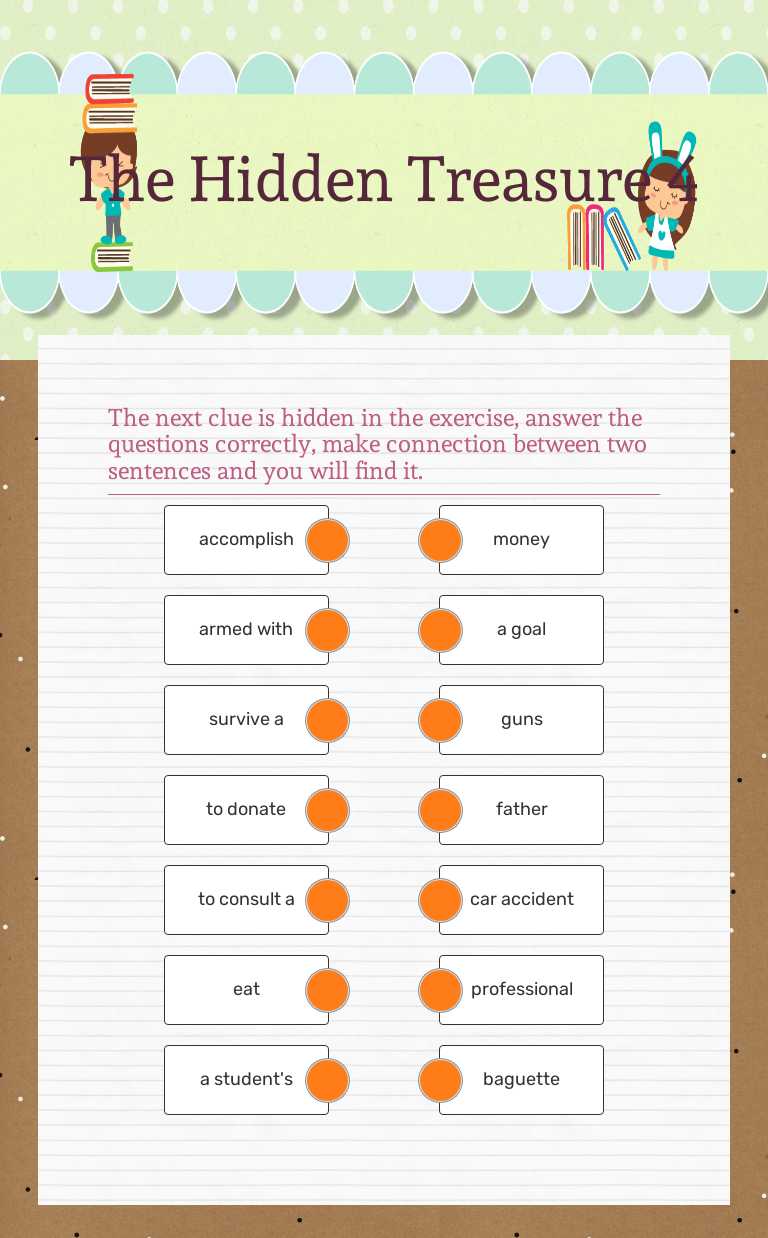 The Hidden Treasure 4 worksheet preview image