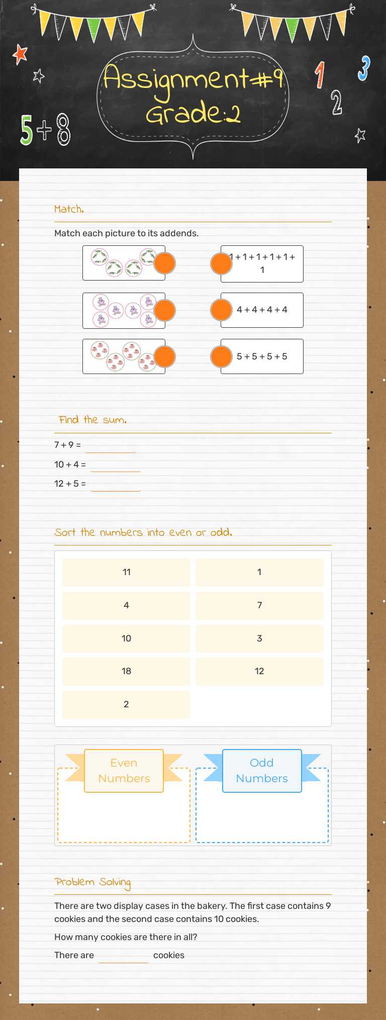 Assignment#8 Grade:2-First Semester worksheet preview image