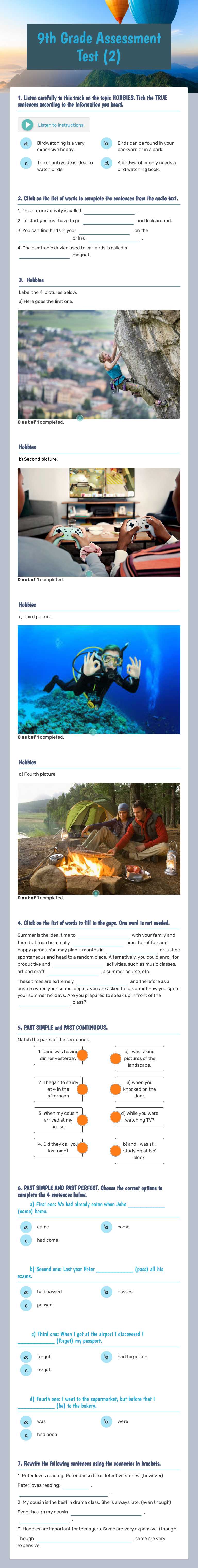 9th Grade Assessment Test (2) worksheet preview image