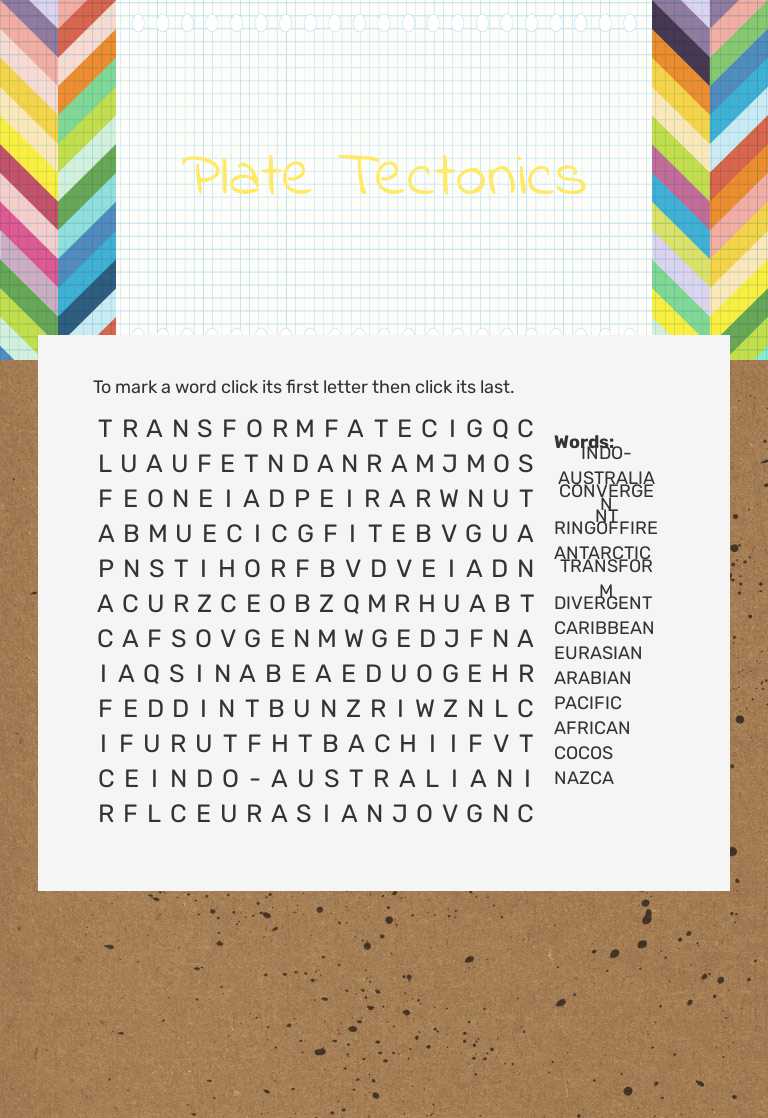 Plate Tectonics worksheet preview image
