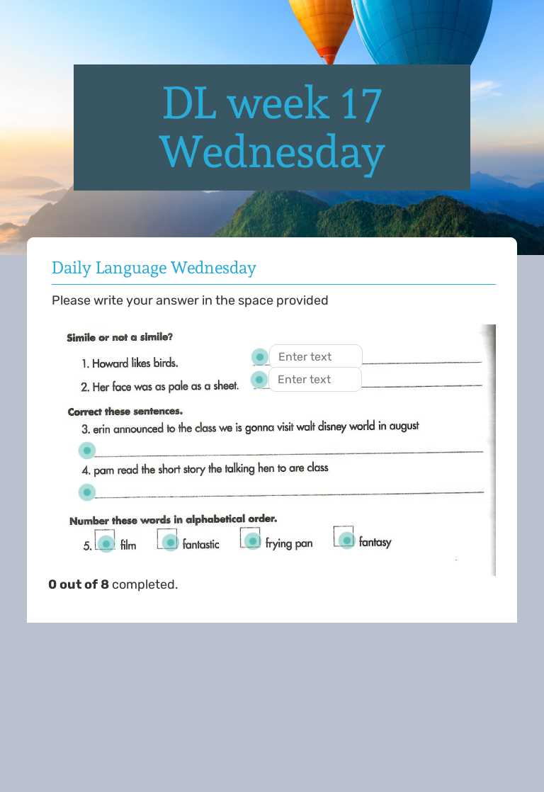 DL week 17 Wednesday worksheet preview image