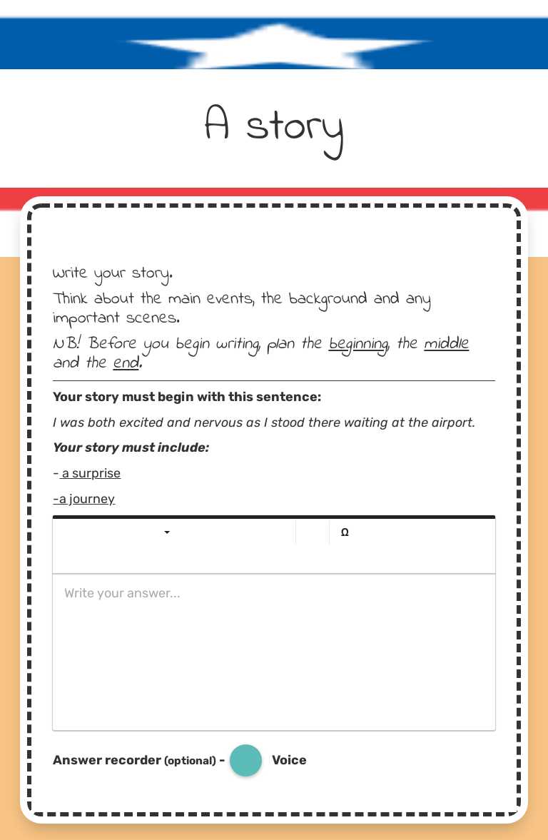 A story worksheet preview image