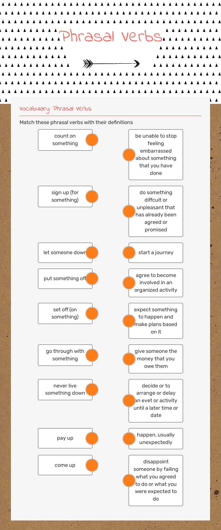 Phrasal Verbs worksheet preview image