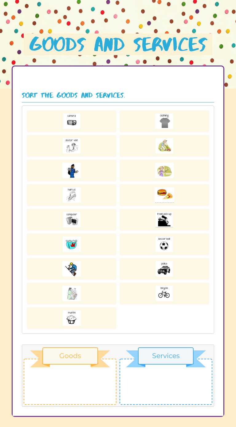 Goods and Services worksheet preview image