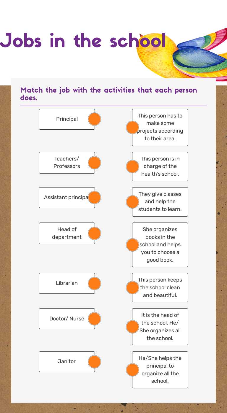 Jobs in the school worksheet preview image