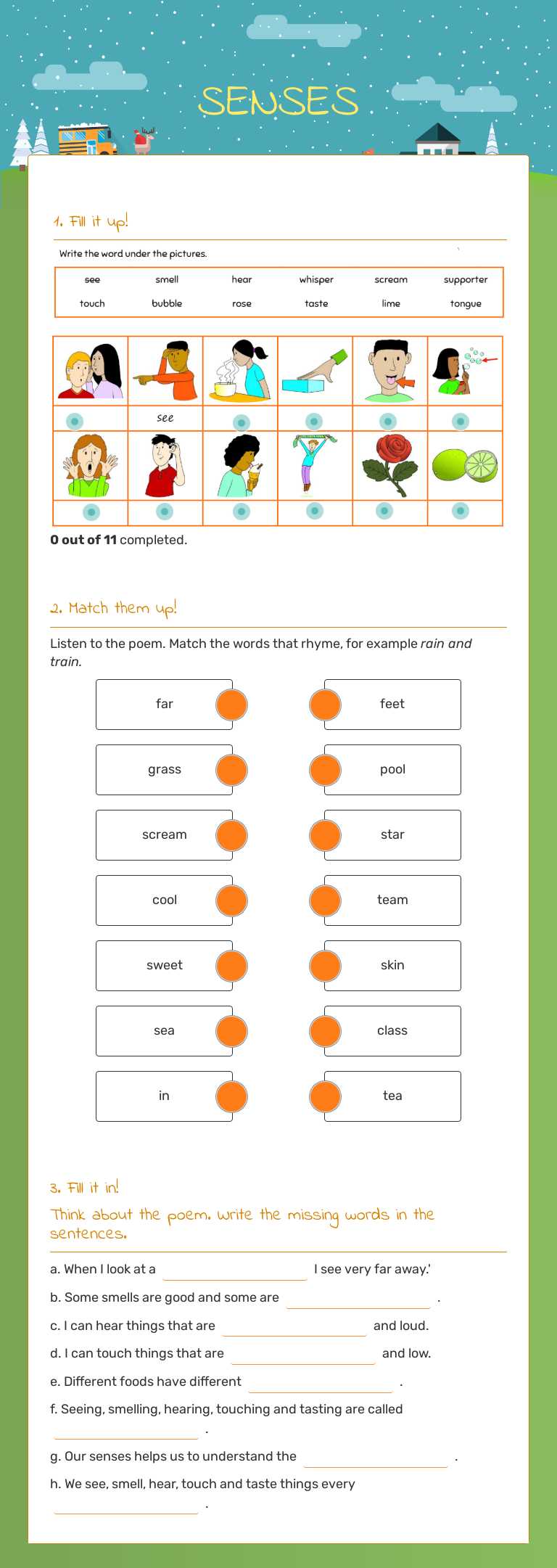 SENSES worksheet preview image
