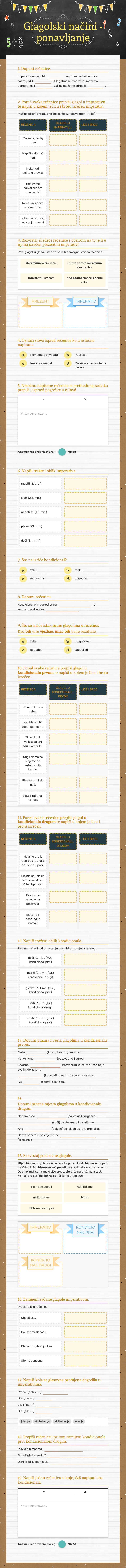Glagolski načini - ponavljanje worksheet preview image