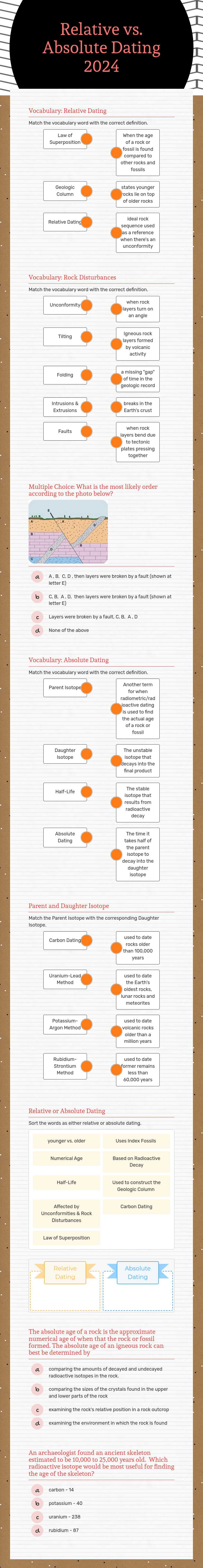 Relative vs. Absolute Dating
2024 worksheet preview image