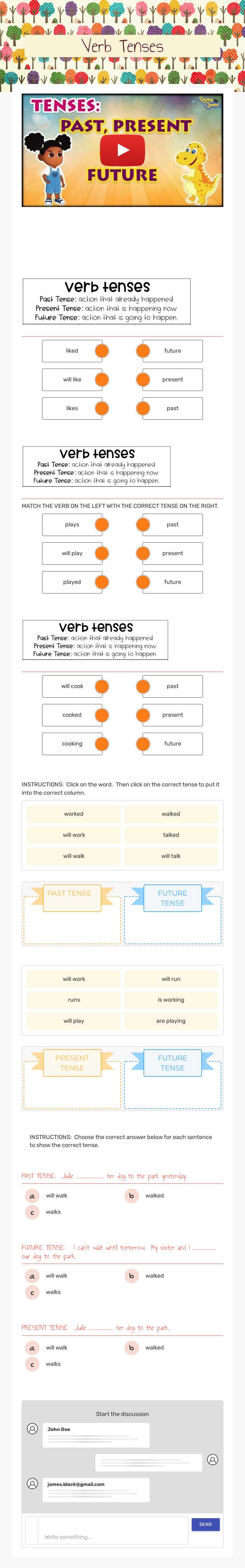 Verb Tenses worksheet preview image
