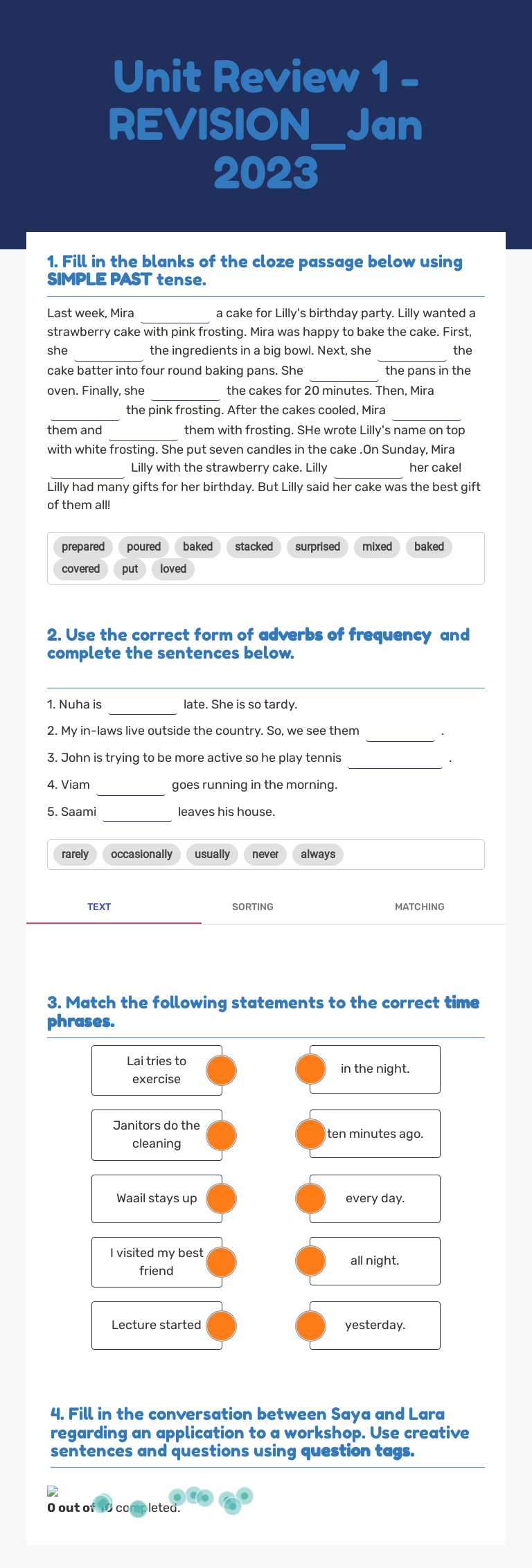 Unit Review 1 -
REVISION_Jan 2023 worksheet preview image