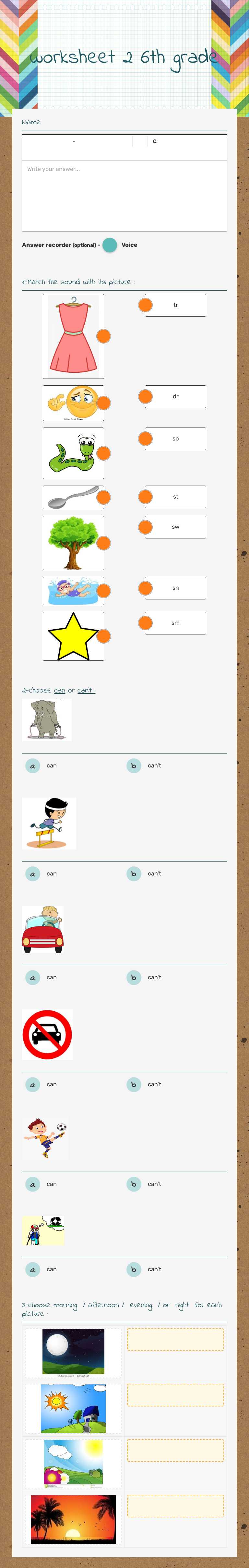 worksheet 2 6th grade Grade 6 worksheet preview
