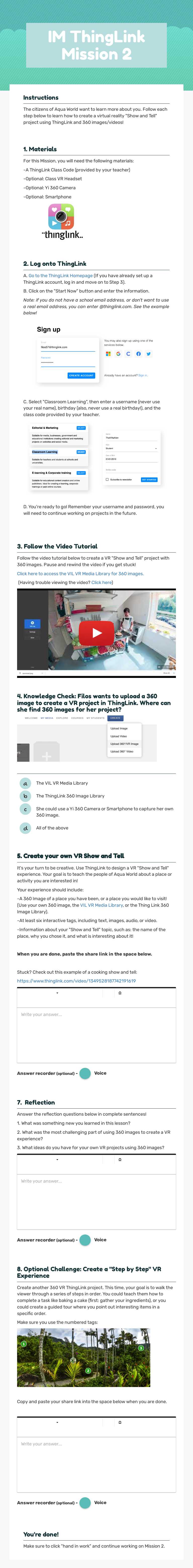 IM ThingLink Mission 2 worksheet preview image