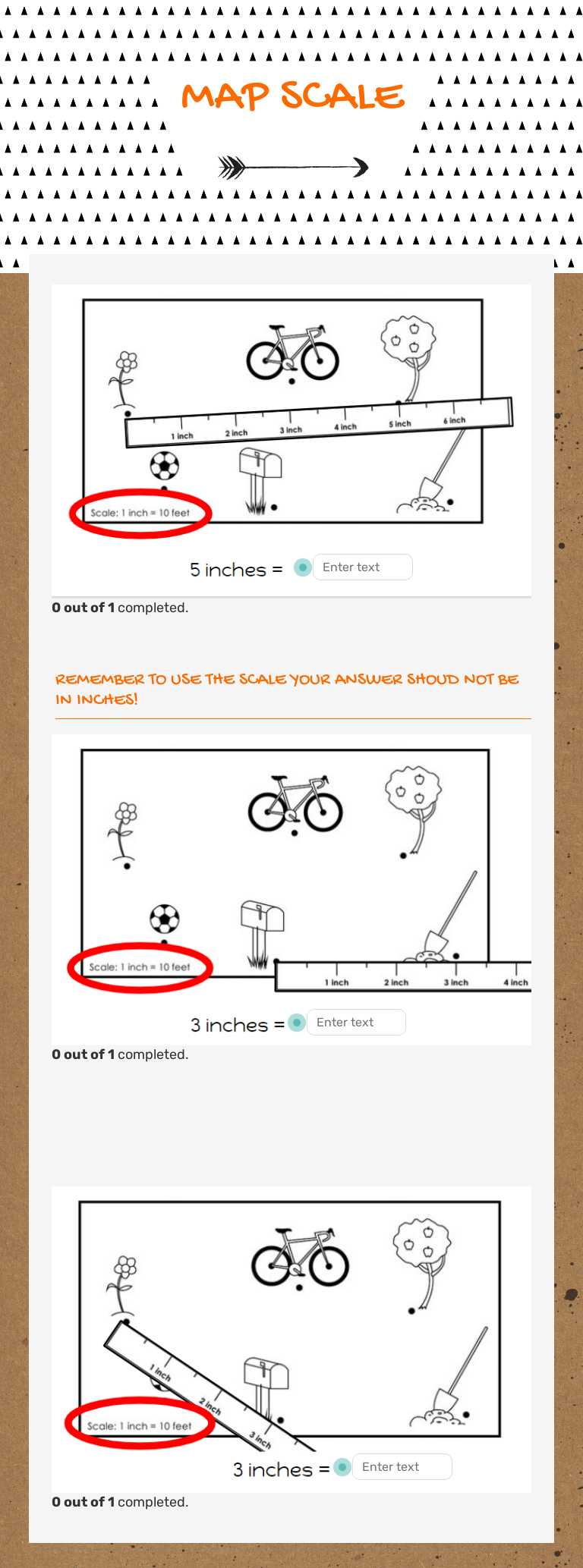 MAP SCALE Grade 3 worksheet preview