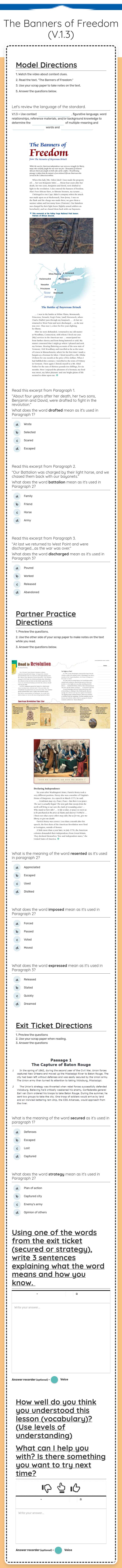 The Banners of Freedom (V.1.3) worksheet preview image