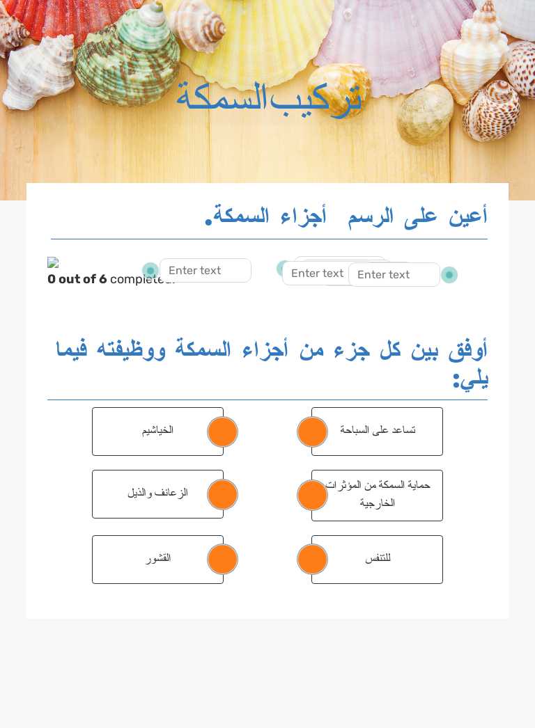 تركيب السمكة Grade 3 worksheet preview