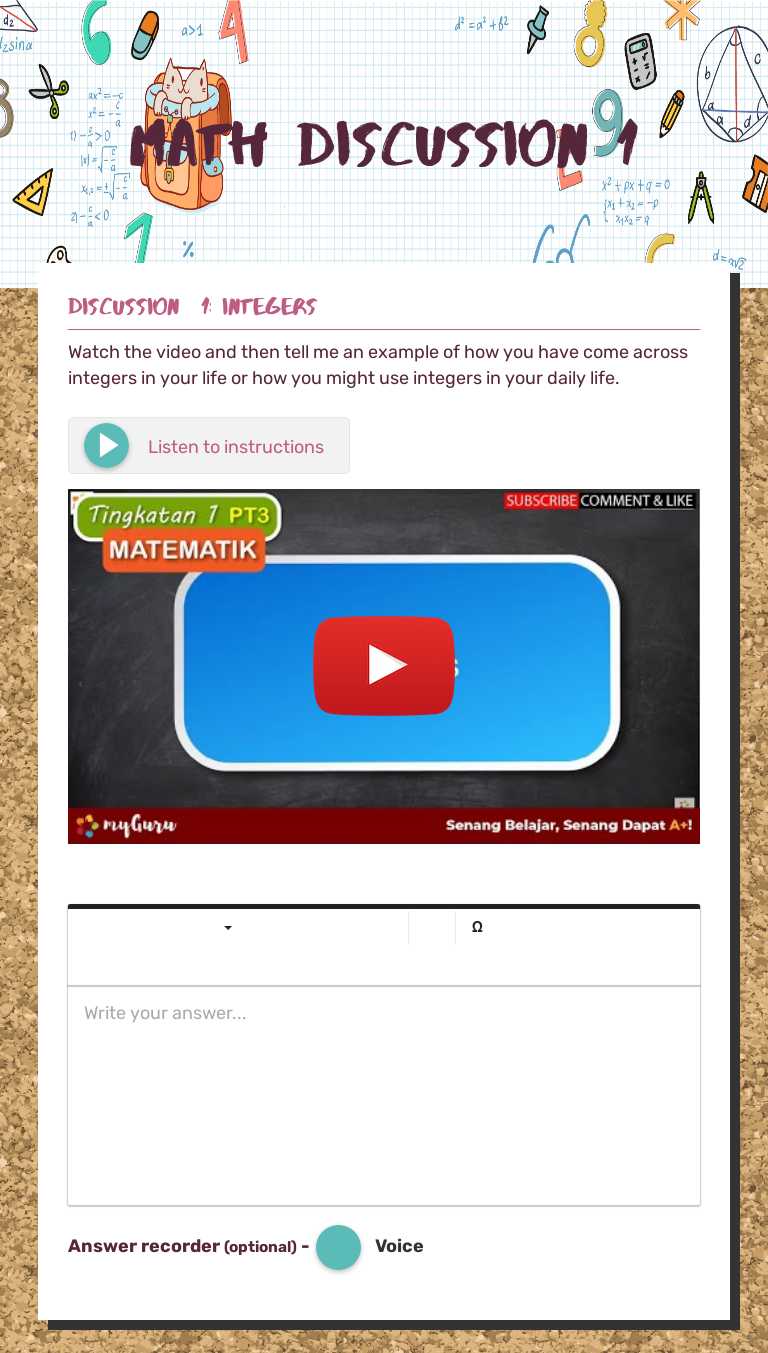 Math Discussion 1 worksheet preview image