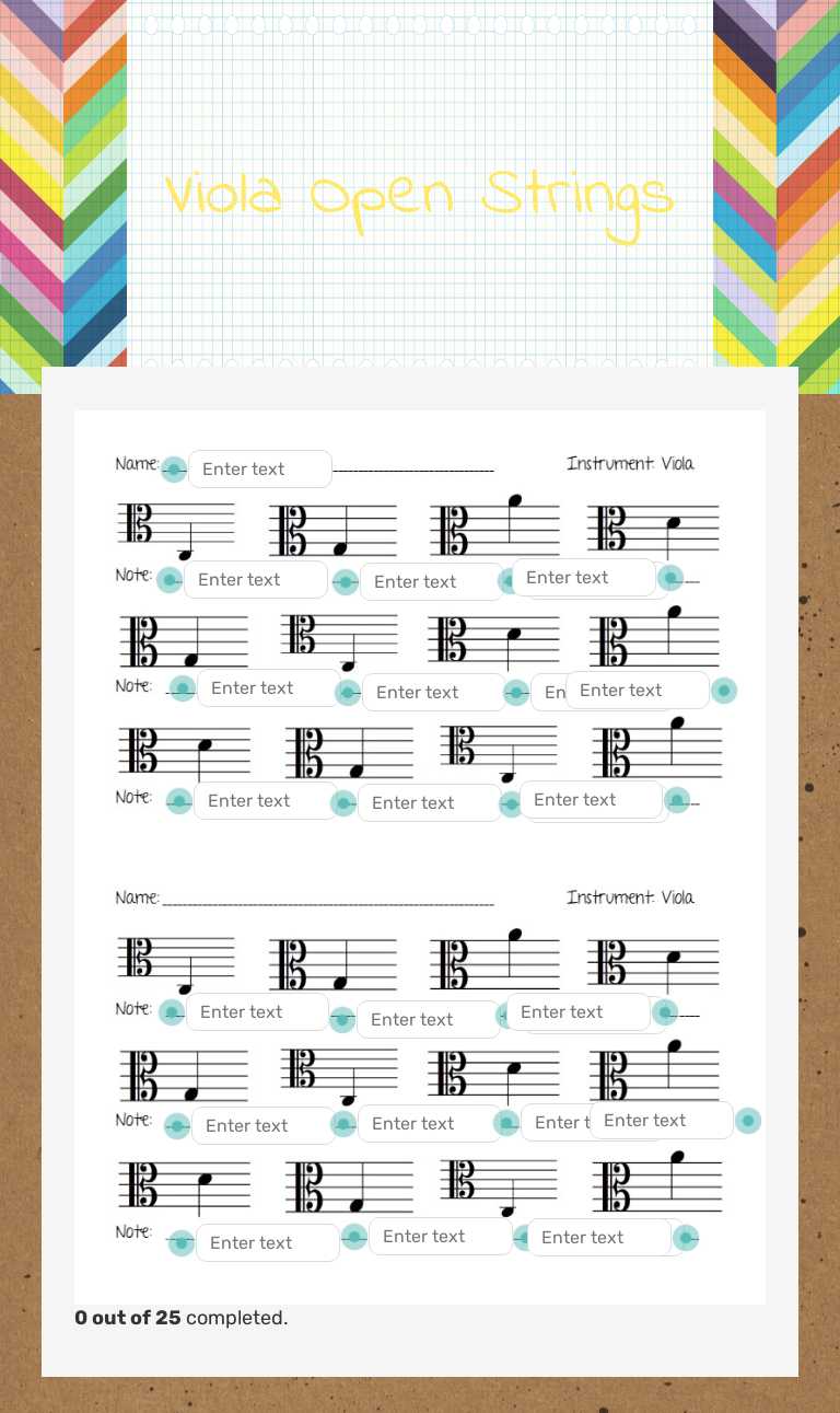 Viola  Open Strings worksheet preview image