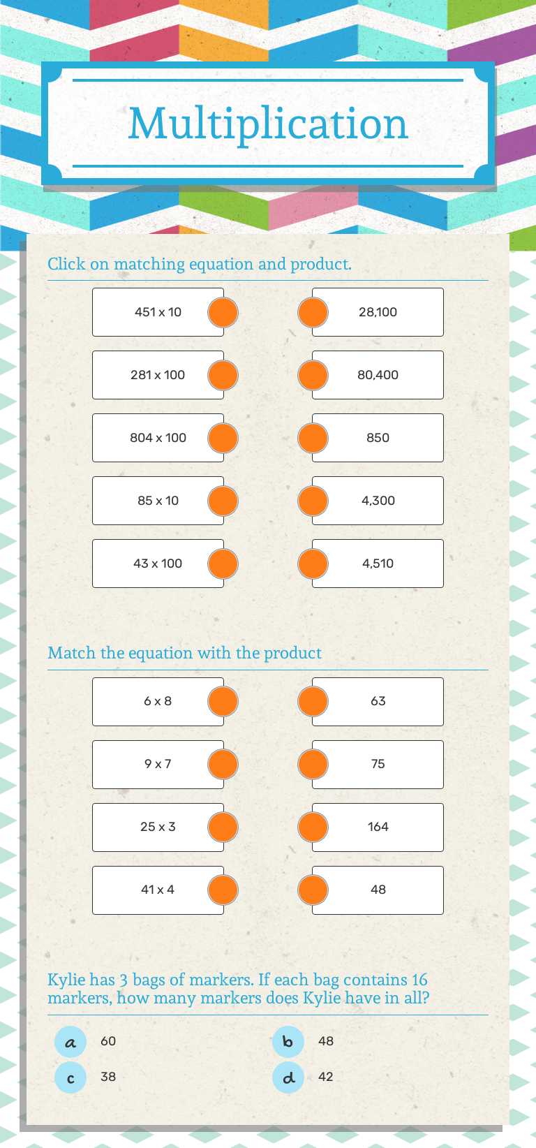 Multiplication worksheet preview image