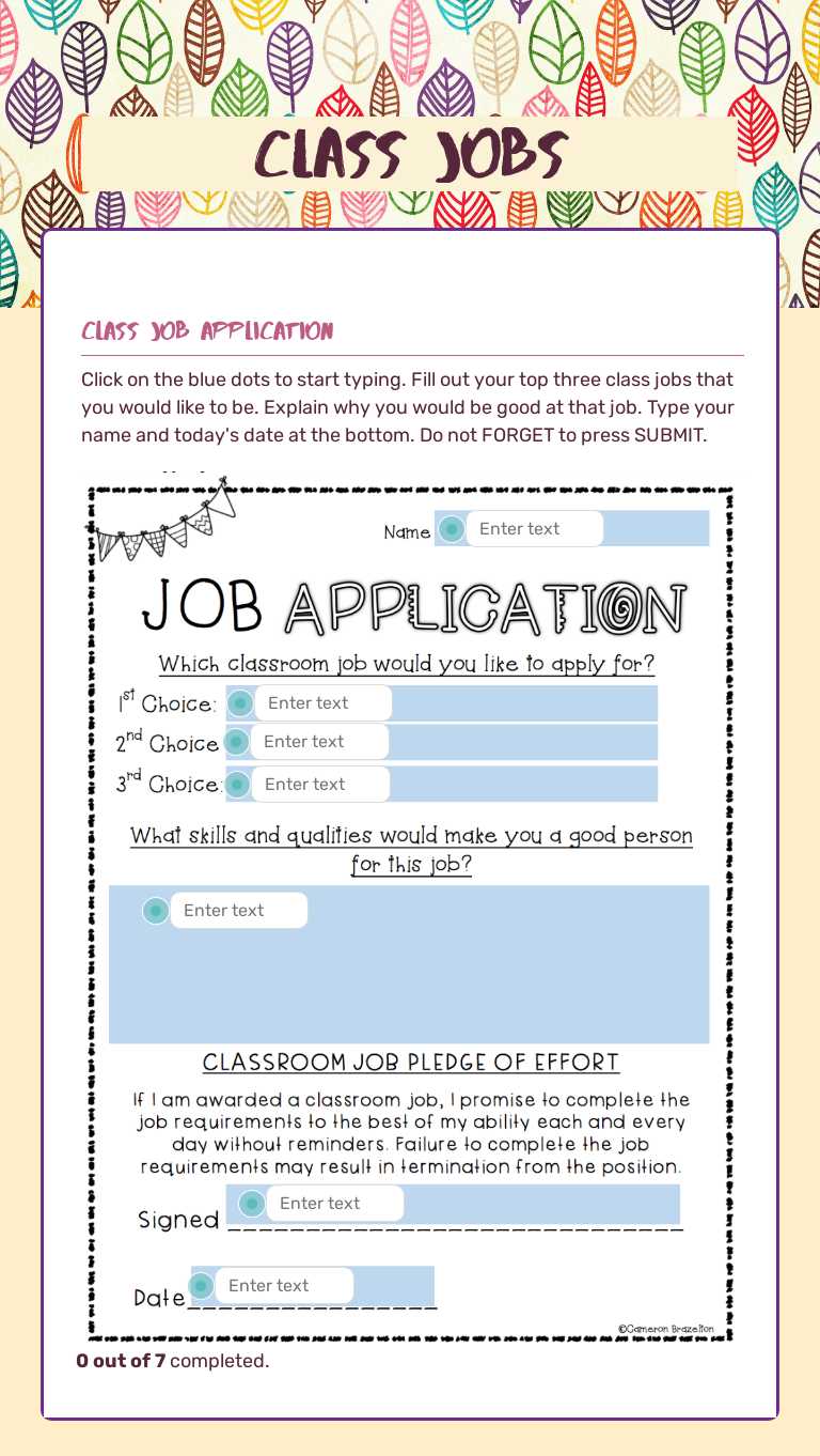 Class JObs worksheet preview image