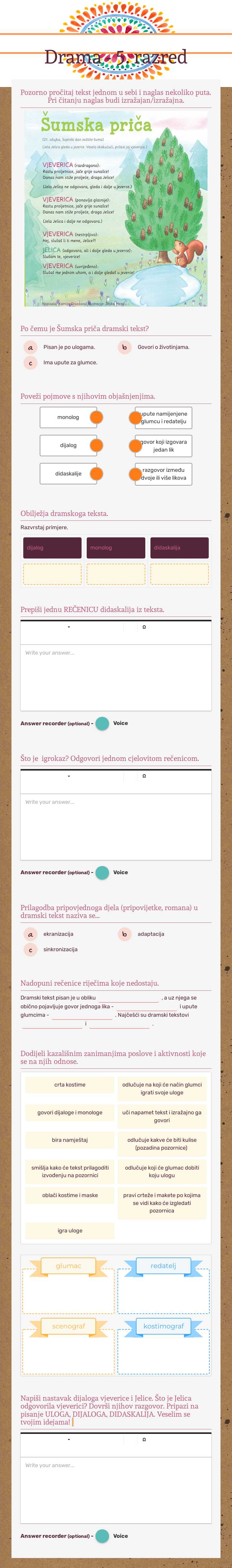 Drama - 5. razred worksheet preview image