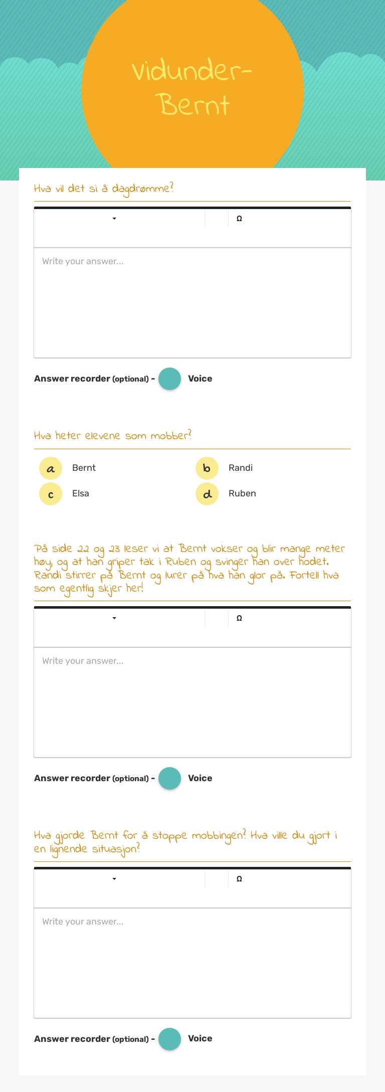 Vidunder-Bernt worksheet preview image
