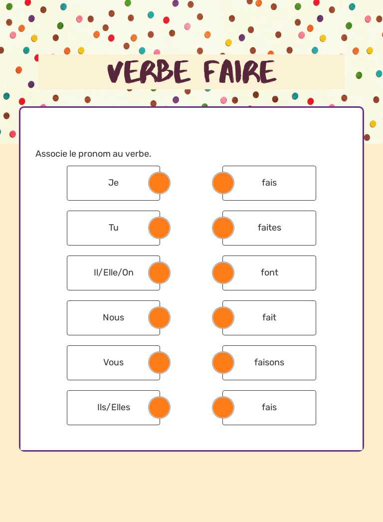 Verbe faire worksheet preview image