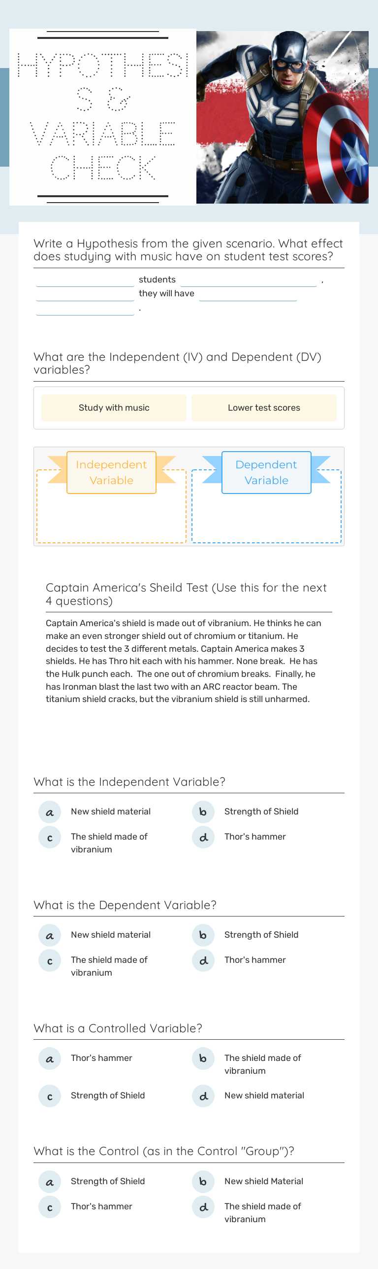 Hypothesis & Variable Check worksheet preview image