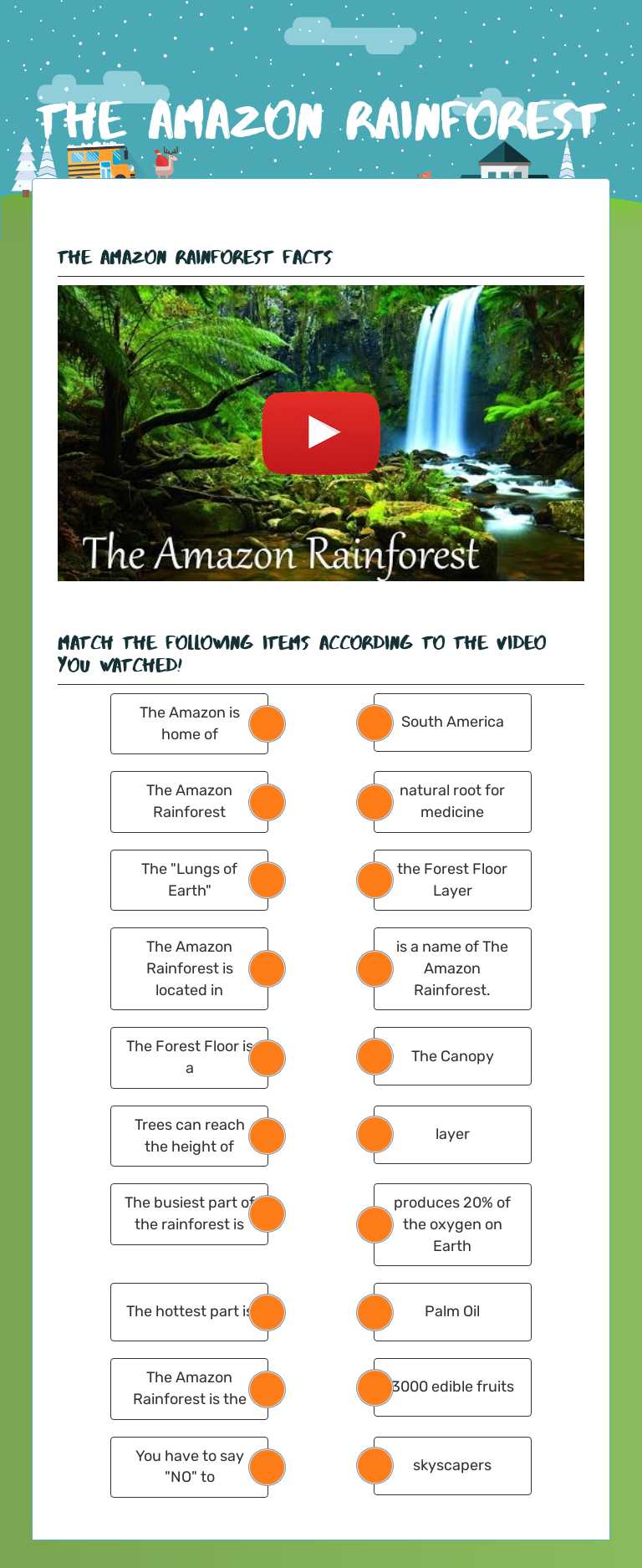 The amazon rainforest worksheet preview image