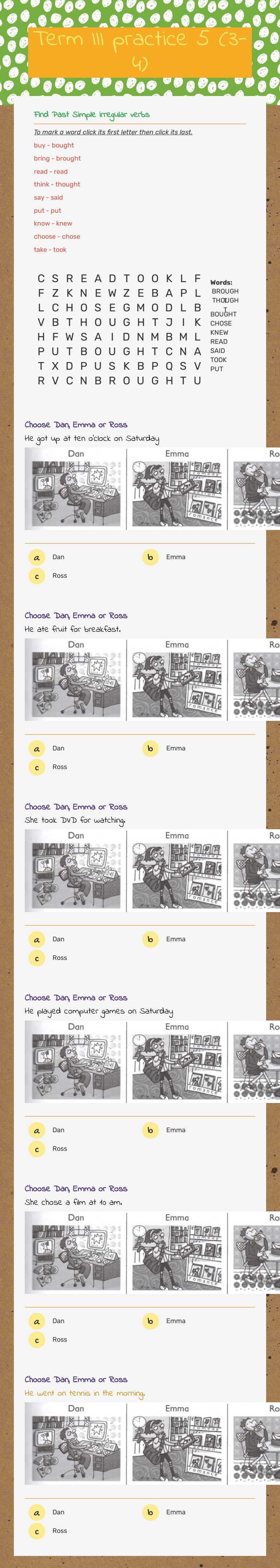 Term III practice 5 (3-4) worksheet preview image
