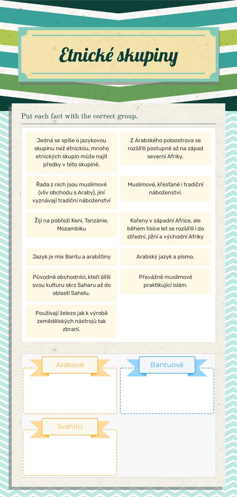Etnické skupiny Grade 7 worksheet preview
