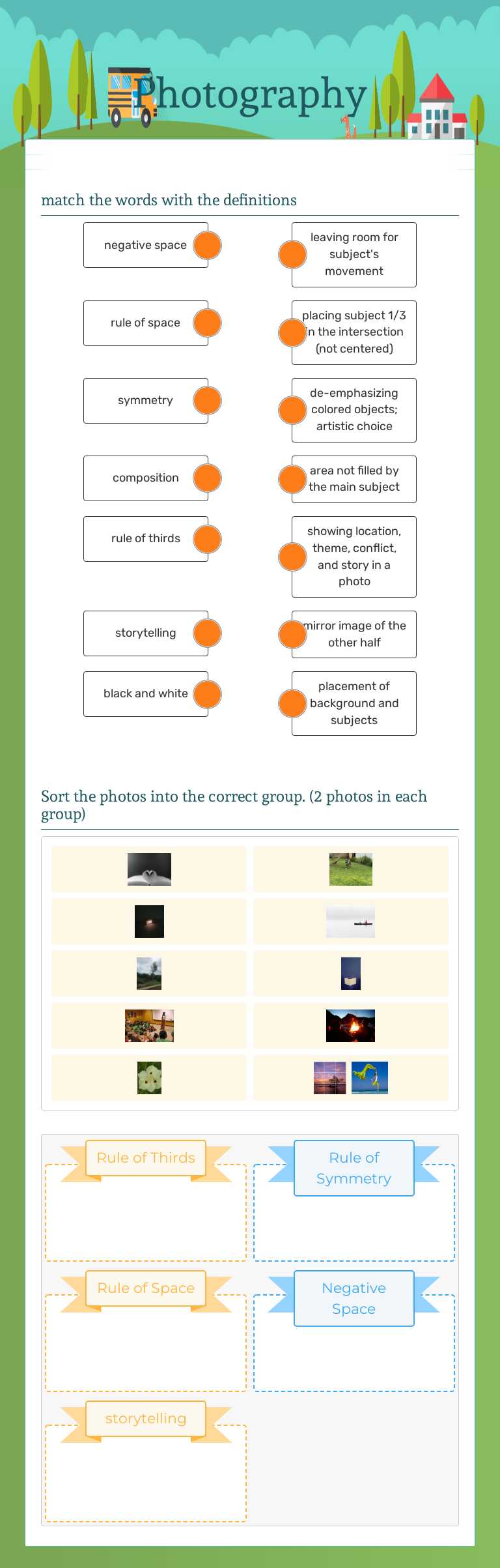 Photography worksheet preview image