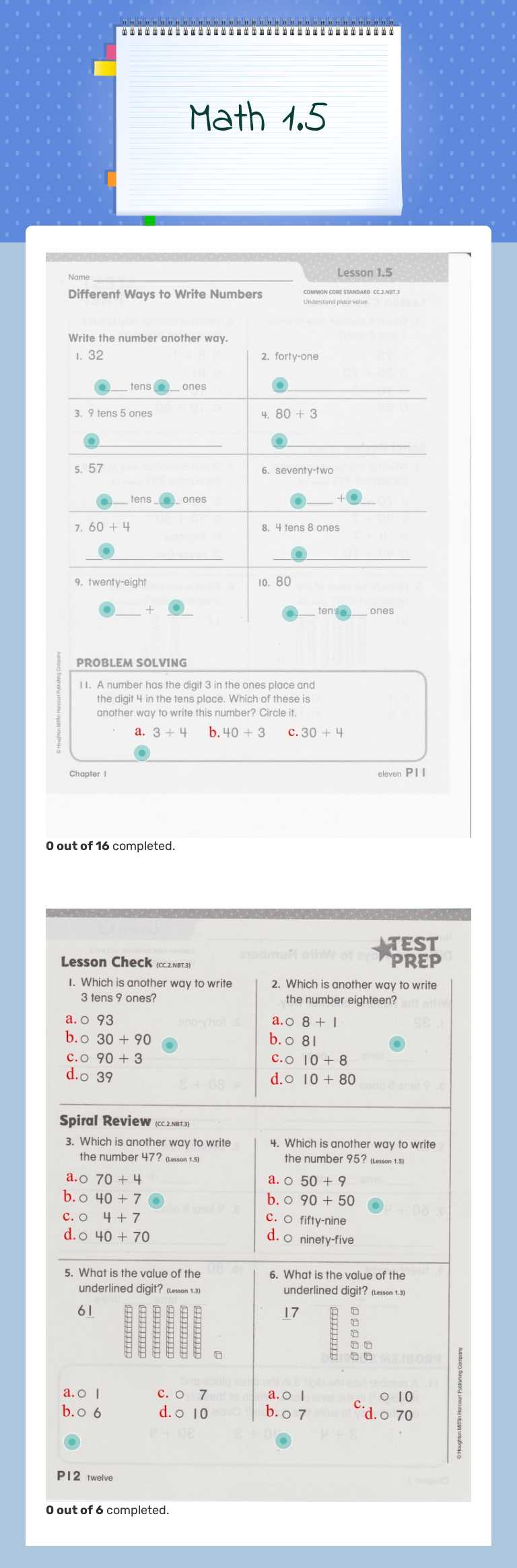 Math 1.5 worksheet preview image