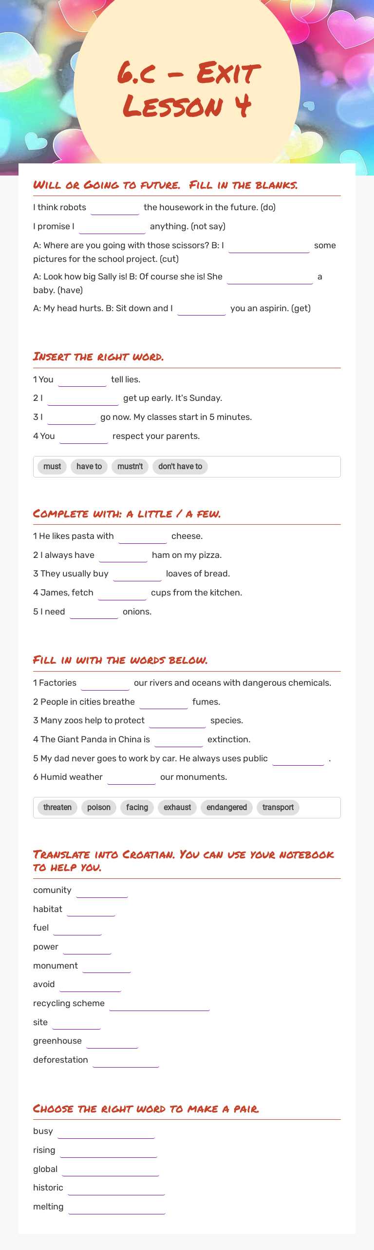 6.c - Exit Lesson 4 Grade 6 worksheet preview