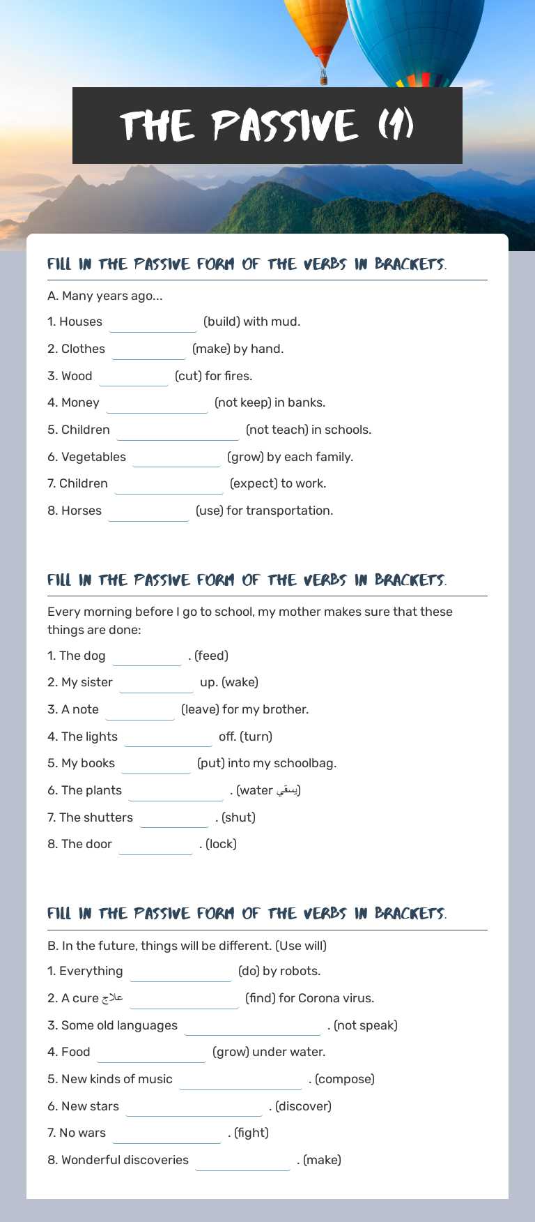 The Passive (1) worksheet preview image