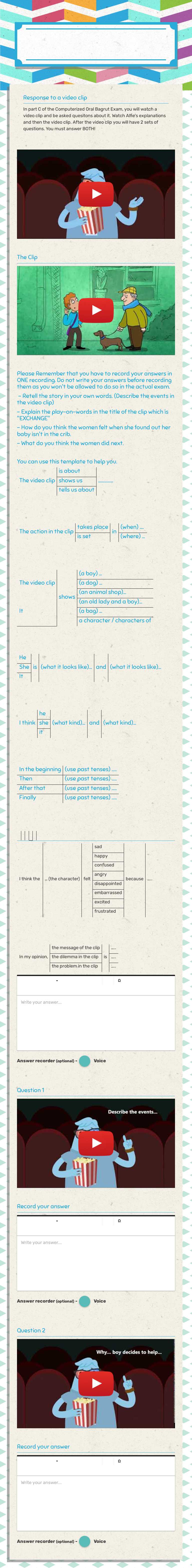 COBE - Part C  short 4ps-TAMPLATE Video Clip worksheet preview image