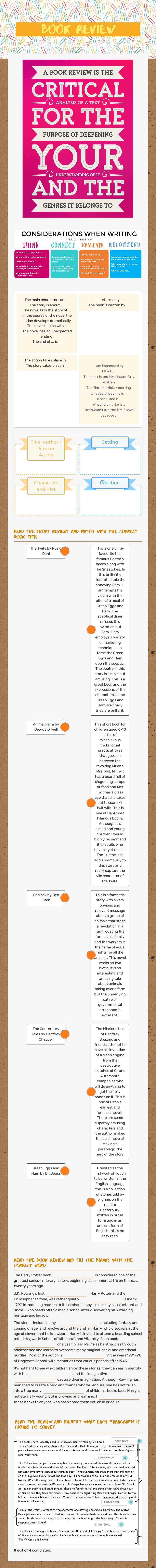 Book Review worksheet preview image
