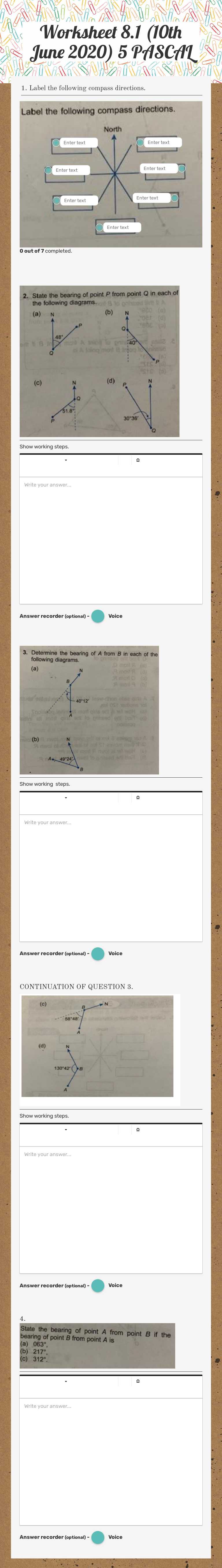 Worksheet 8.1 (10th June 2020) 5 PASCAL worksheet preview image
