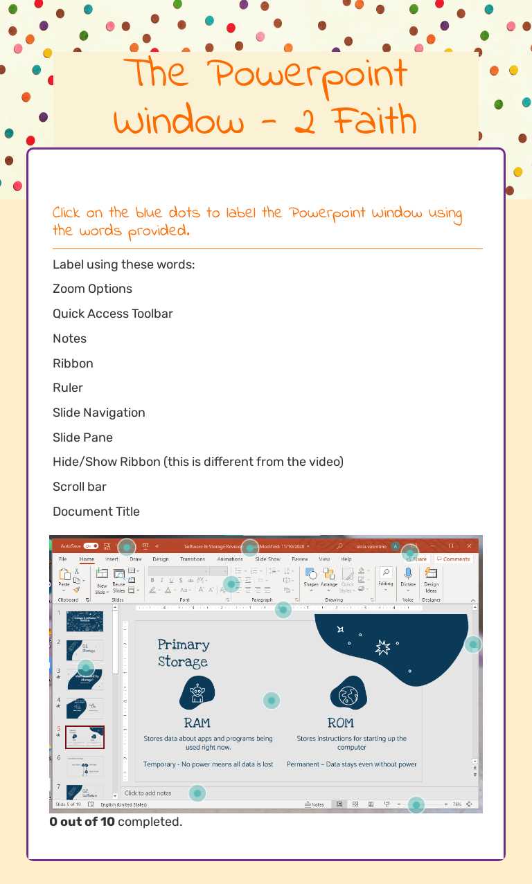 The Powerpoint Window - 2 Faith worksheet preview image